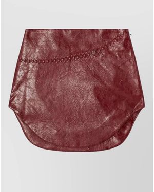 DIESEL Faux Leather Mini Skirt - Red