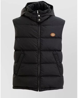 Valentino Vlogo Signature Hooded Padded Vest - Black