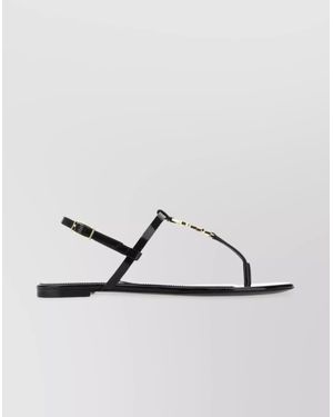 Saint Laurent Cassandra Leather Sandals Metallic Embellishments