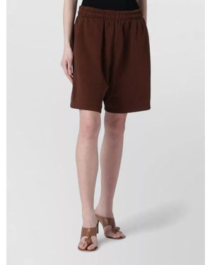 Entire studios Cotton Jogging Shorts Side And Back Pockets - Brown