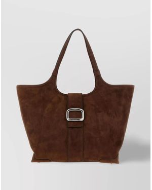 トートバッグ ROGER VIVIER Viv' Choc Medium Shopping Bag natural coloured Roger Vivier Medium Viv' Choc Tote Bag in Natural | Lyst