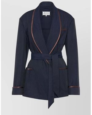 Maison Margiela Belted Single-Breasted Coat - Blue