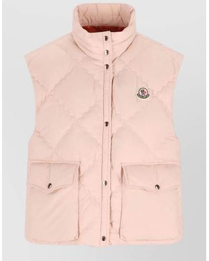 Moncler Micro Padded Vest Quilted Regular Fit - Pink