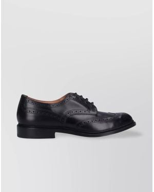Tricker's Brogue Detailing Lace Shoes - Black