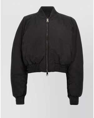 ANDAMANE Cropped Bomber Jacket - Black