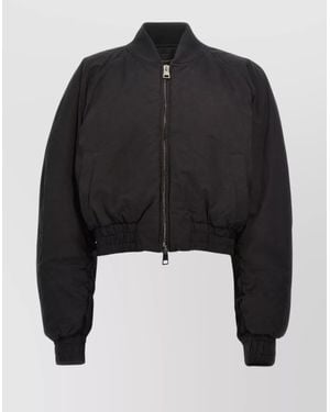 ANDAMANE Cropped Bomber Jacket - Black
