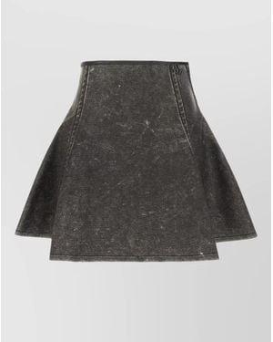 DIESEL Polyurethane Skirt A Line Panelled Mini - Black