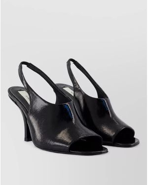 TOTEME Leather Slingback Mules - Black