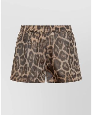 Stella McCartney Elastic Waistband Leopard Print Shorts - Multicolour
