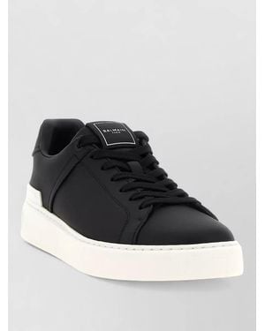 Balmain Calfskin Leather Low-Top Trainers - Black