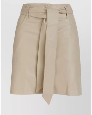 Nanushka High-Rise Faux Leather Miniskirt - Natural