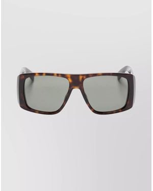 Saint Laurent Rectangular Tortoiseshell Sunglasses Dark Lenses - Gray