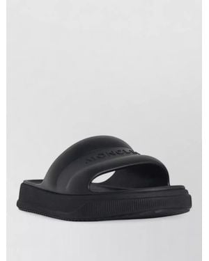 Moncler Altive Rubber Slides Open Toe - Black