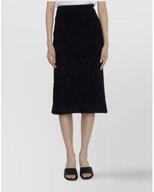 Balenciaga Tweed Regular-Fit Midi Skirt - Black