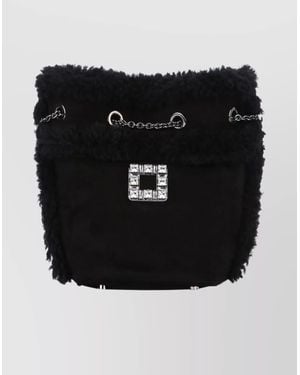 Roger Vivier Chain Strap Cross-Body Bag With Fur Trim - Black