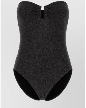 Eres Shiny Strapless Swimsuit High-Cut Leg - Black
