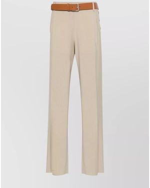 Moschino Virgin Wool Straight-Leg Trousers - Natural