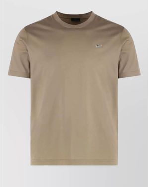 Paul & Shark Cotton Crew Neck T Shirt Short Sleeves - Natural