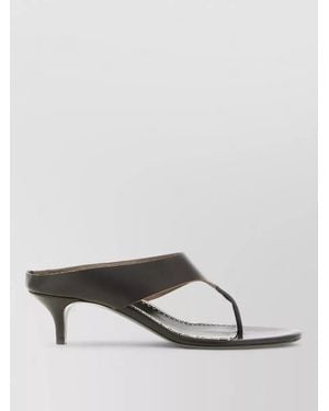Magda Butrym Leather Sandals Contrast Stitching Kitten Heel Open Toe - Multicolour