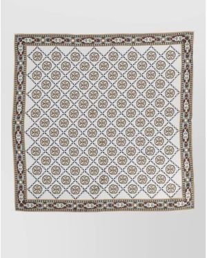 Tory Burch Geometric Monogram Square Lightweight Foulard - Gray