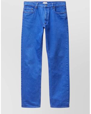 Versace Straight Leg Pants Five Pocket Design - Blue
