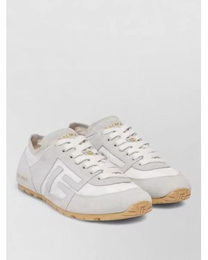 Balmain Leather Low-Top Trainers - White