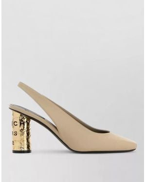 Givenchy Tape Court Shoes Square Toe Block Heel - Natural