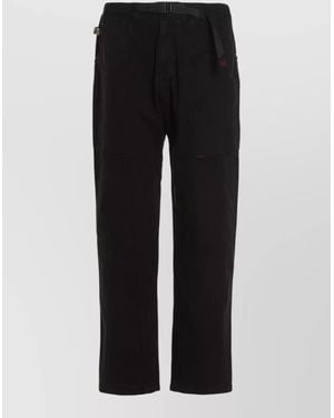 Gramicci Organic Cotton Straight-Leg Belted Trousers - Black