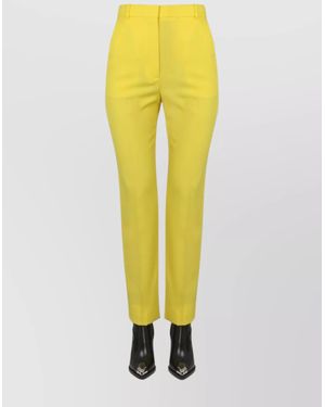 McQueen High Waist Tailored Fit Pants - Yellow