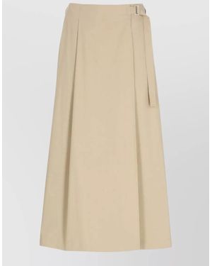 Peserico Mid-Rise Pleated Midi Skirt - Natural