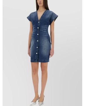 Moschino Denim Slim-Fit Knee-Length Dress - Blue