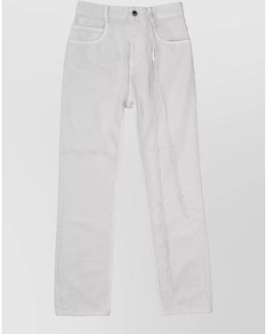 Ann Demeulemeester Denim Slim-Fit Cropped Straight Trousers - White