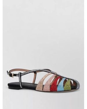 Ferragamo Leather Sandals With Heel - Multicolour