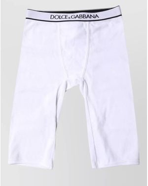Dolce & Gabbana Logo Cotton Cropped Tights Boxer Briefs - White