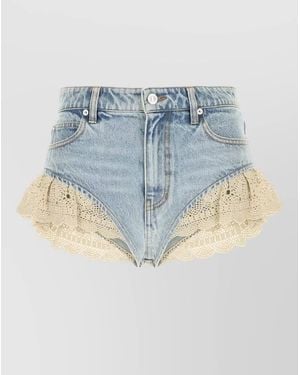 FRAME Denim Crochet Shorts - Blue