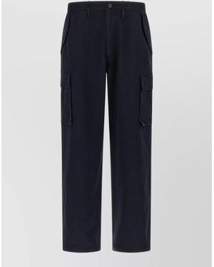 Burberry Cotton Cyrus Straight-Leg Trousers - Blue