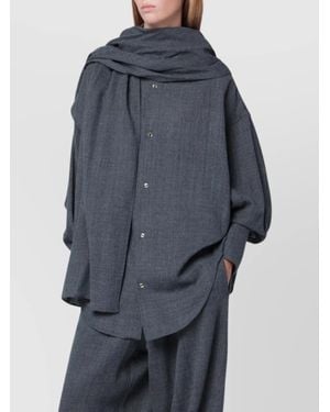 DARKPARK Oversized Shirt And Scarf Combination - Blue