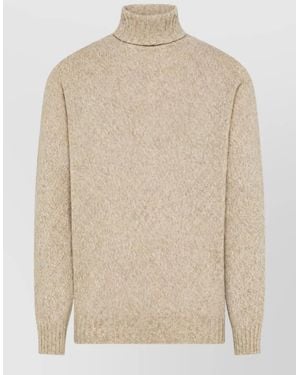 SEVENTY VENEZIA Ribbed Turtleneck Jumper - Natural
