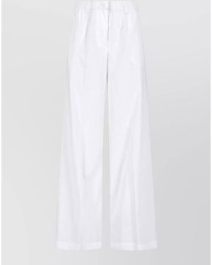 Aspesi Straight Leg Pants Side And Back Pockets - White
