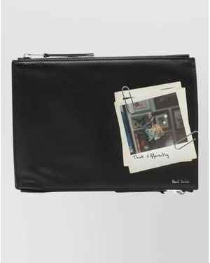 Paul Smith Leather Travel Pouch - Black