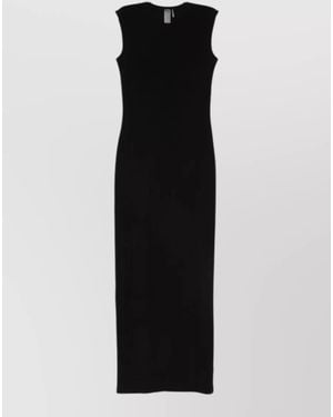 Norma Kamali Long Sleeveless Dress Crew Neck - Black