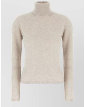 Vanisé Cashmere Turtleneck Jumper Long Sleeves - White