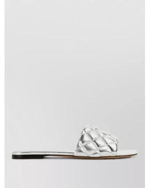 Bottega Veneta Leather Flat Sandals - White
