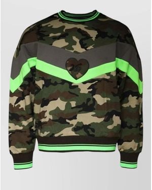 Dolce & Gabbana Camouflage Crew Neck Long Sleeve Sweatshirt - Green