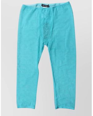 Dolce & Gabbana Logo Lace Cropped Leggings - Blue
