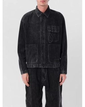 and wander Technical Cotton Shirt Jacket Relaxed Fit - Blue