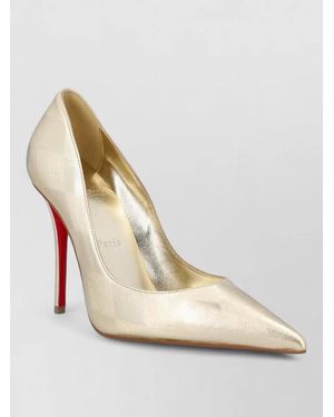 Christian Louboutin Miss Z Leather Court Shoes Pointed Toe Stiletto - Natural