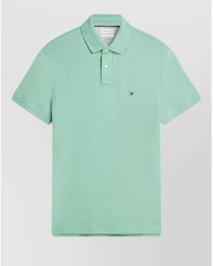 Tommy Hilfiger Straight Fit Polo Shirt Collar Short Sleeves - Green