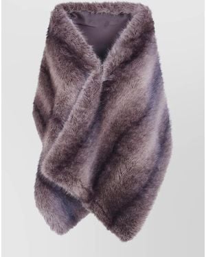 DR. HOPE Faux Fur Cape Stole Soft Texture - Purple