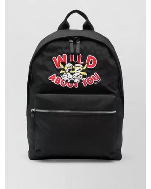 KENZO Backpack Graphic Print Embroidered Design - Black